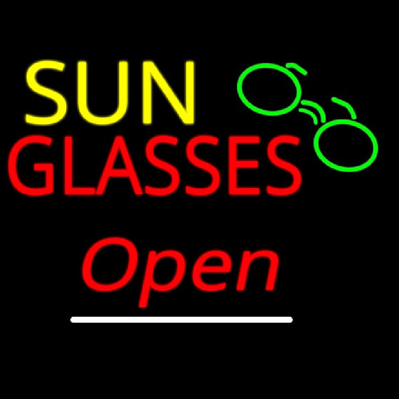 Sun Glasses Open White Line Neonreclame