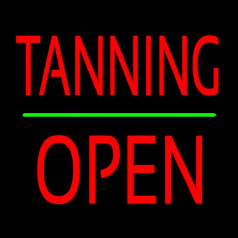 Tanning Block Open Green Line Neonreclame