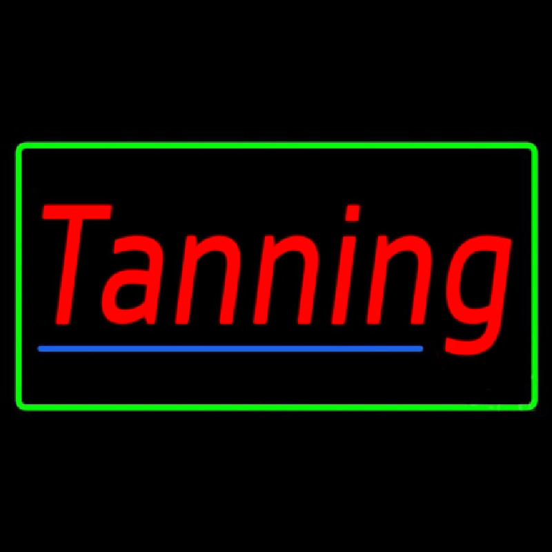 Tanning With Green Border Neonreclame