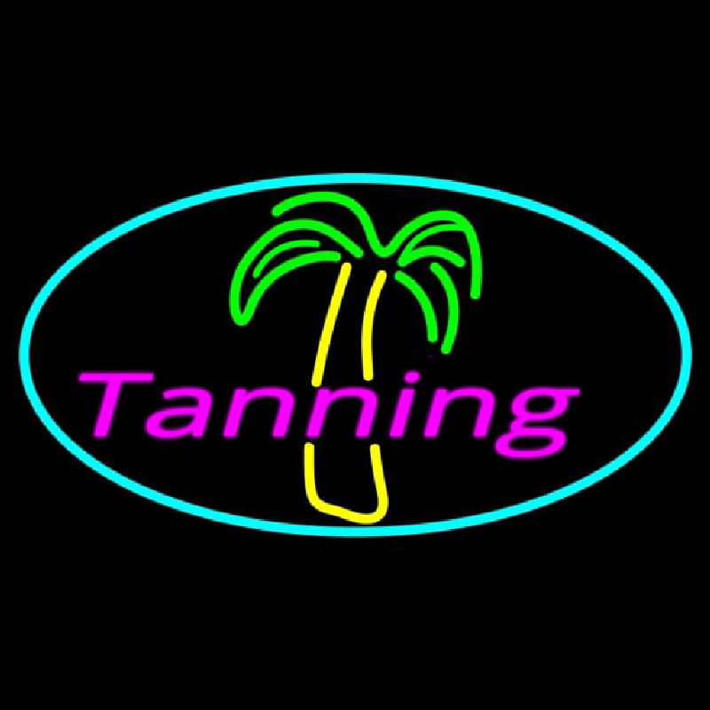 Tanning With Palm Tree Neonreclame