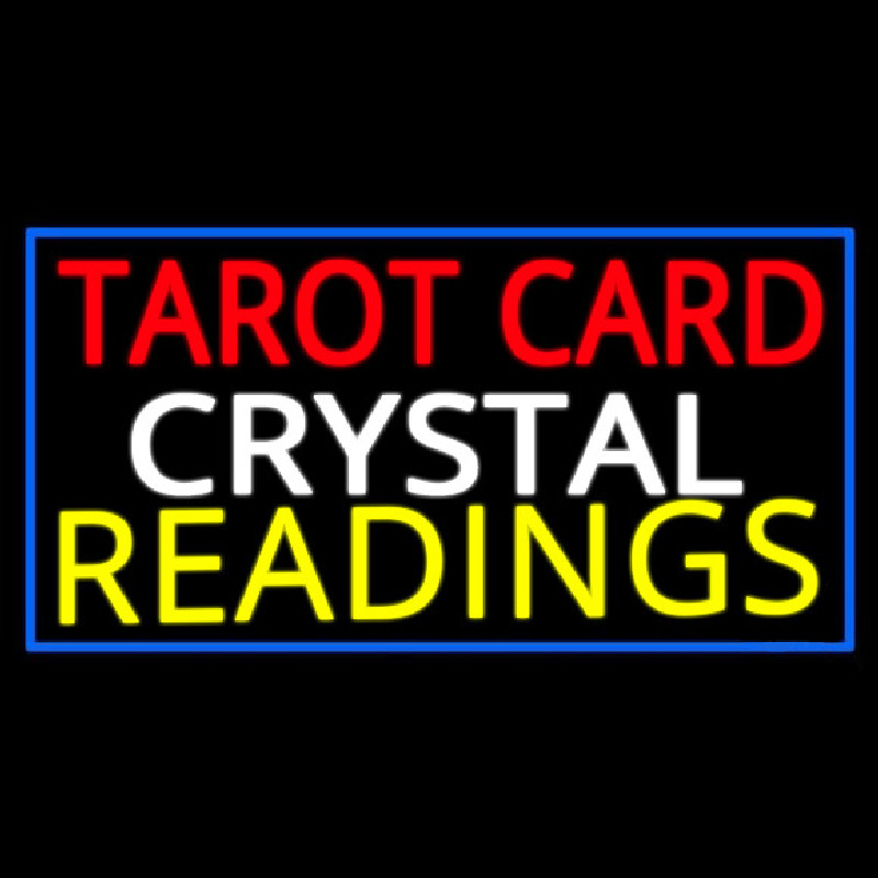 Tarot Card Crystal Readings With Blue Border Neonreclame