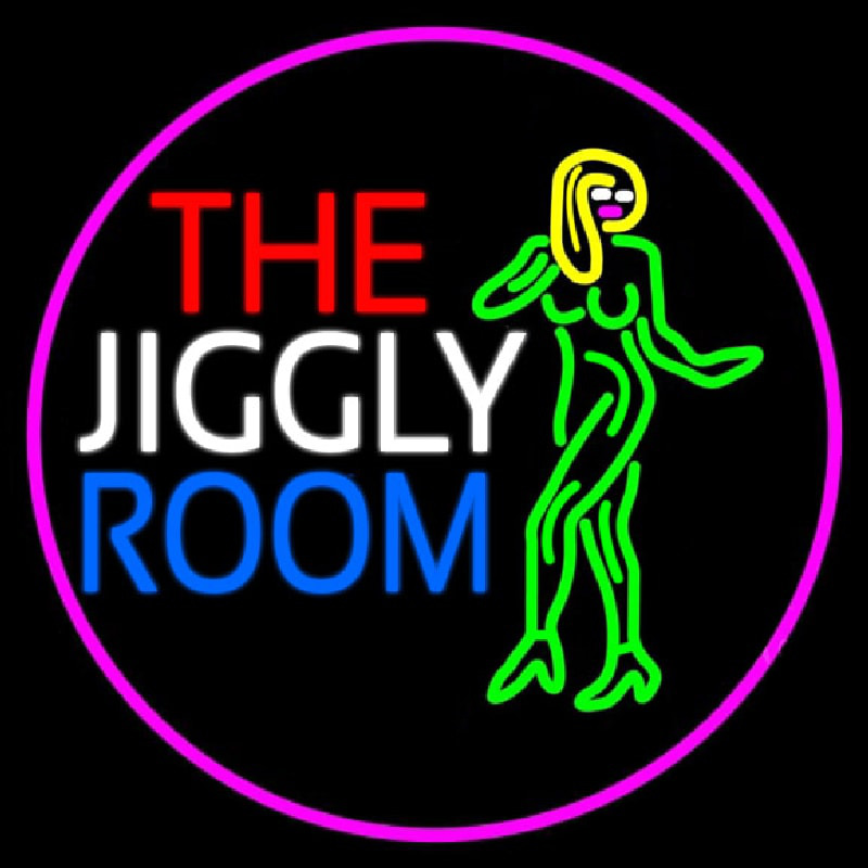 The Jiggly Room With Girl Logo Neonreclame