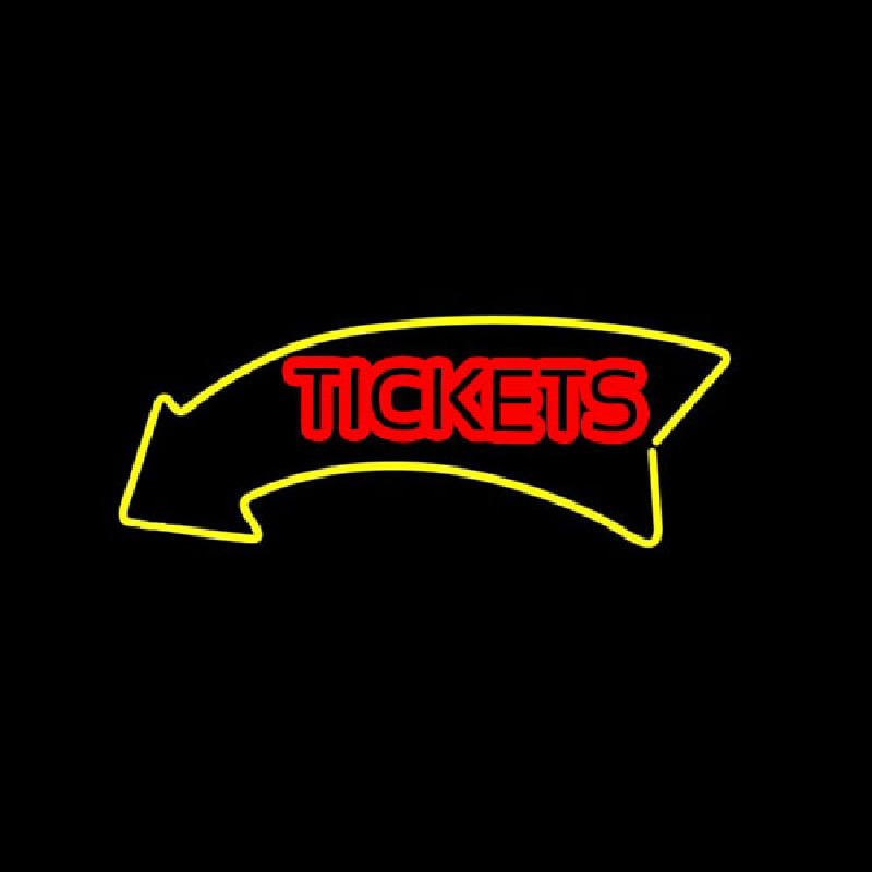 Tickets With Yellow Arrow Neonreclame