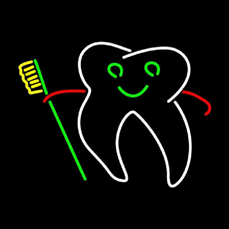 Tooth With Brush Logo Neonreclame