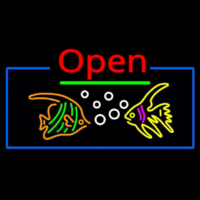 Tropical Fish Logo Open Neonreclame