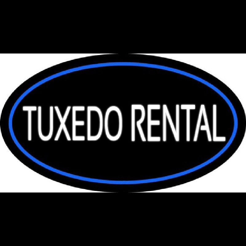 Tu edo Rental Oval Blue Neonreclame