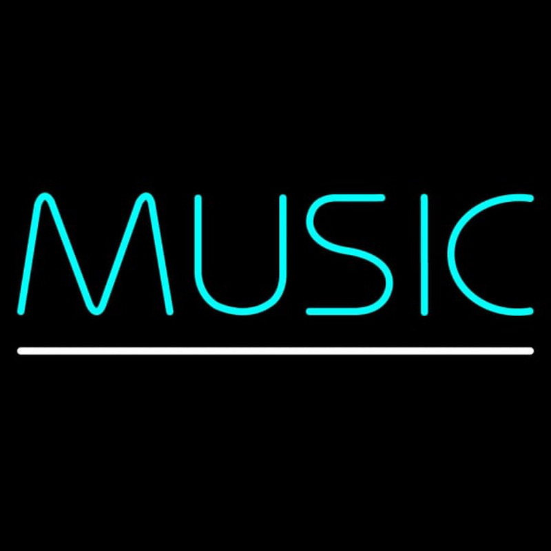 Turquoise Music White Line Neonreclame