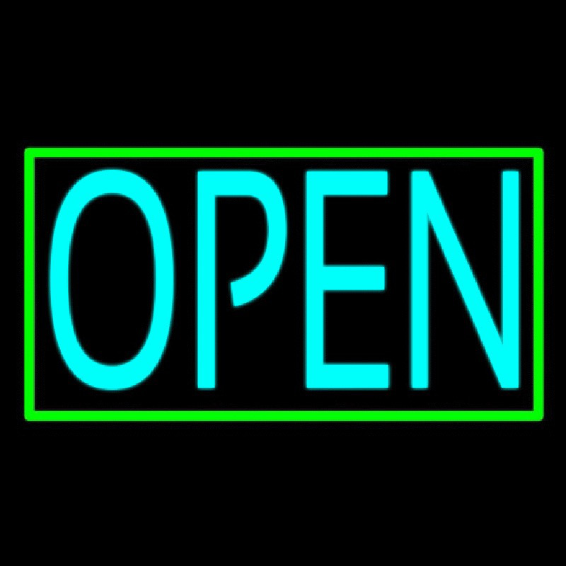 Turquoise Open Green Open Neonreclame