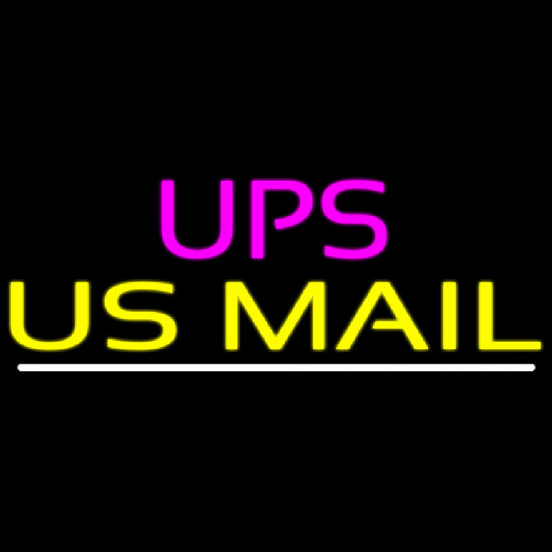 Ups Us Mail White Line Neonreclame