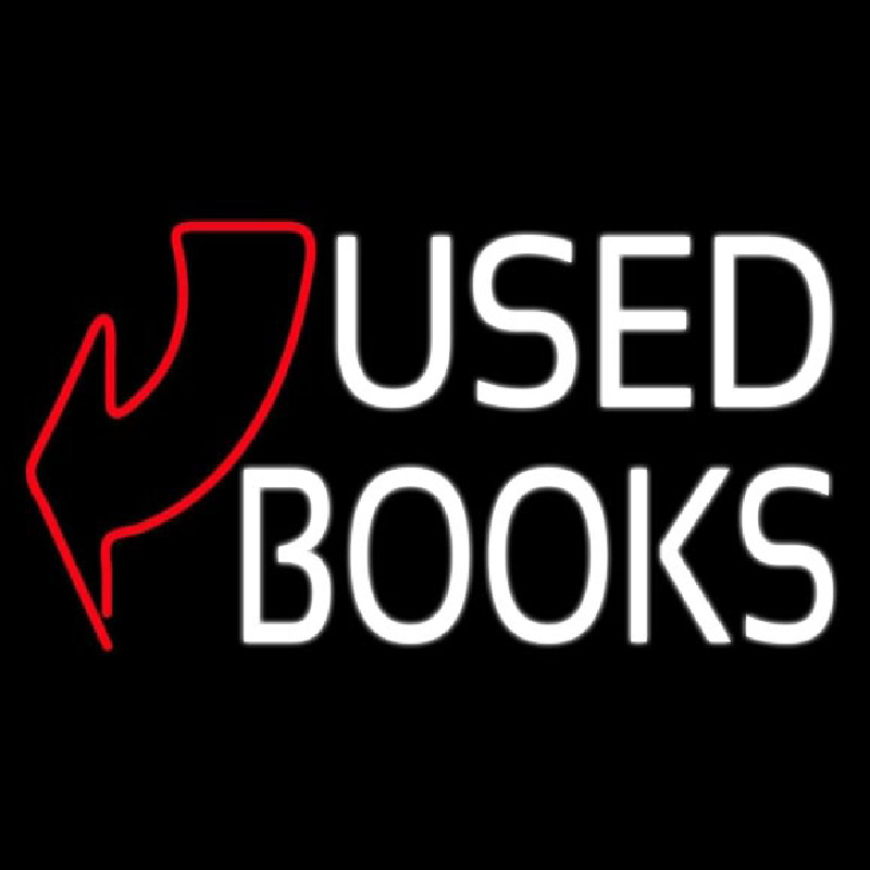 Used Books With Arrow Neonreclame