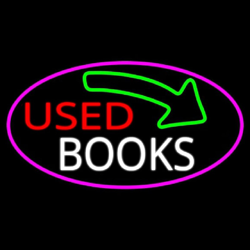 Used Books With Arrow Neonreclame