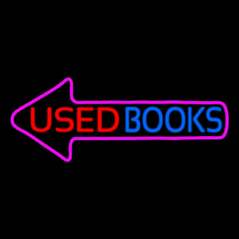 Used Books With Arrow Neonreclame