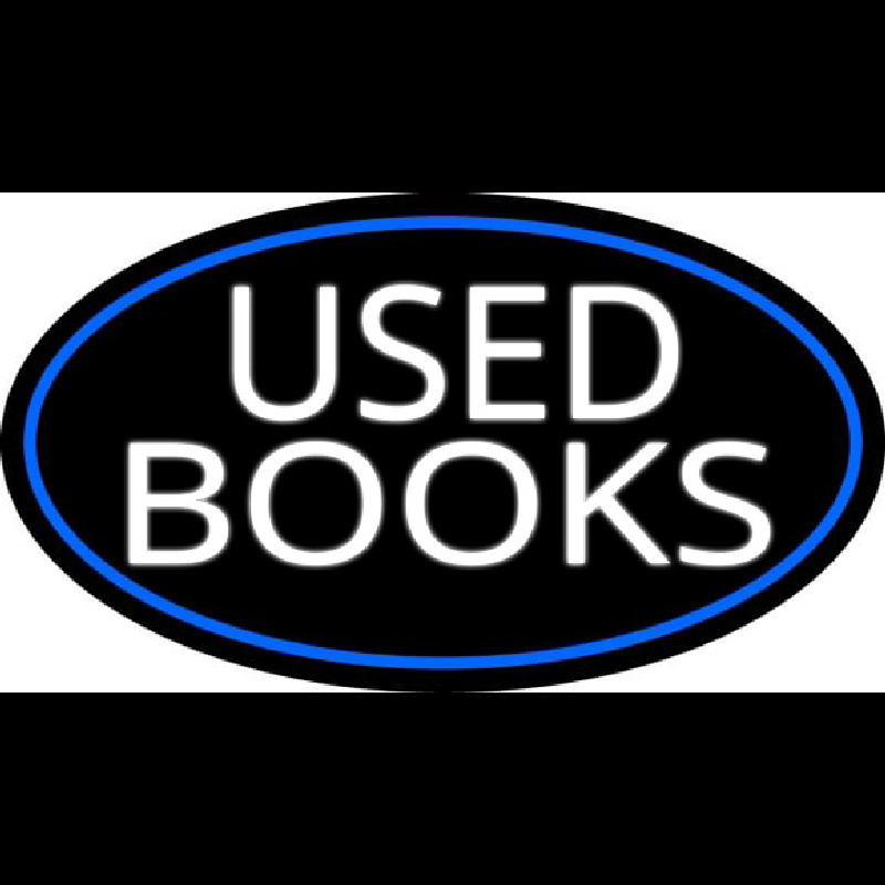 Used Books With Blue Border Neonreclame