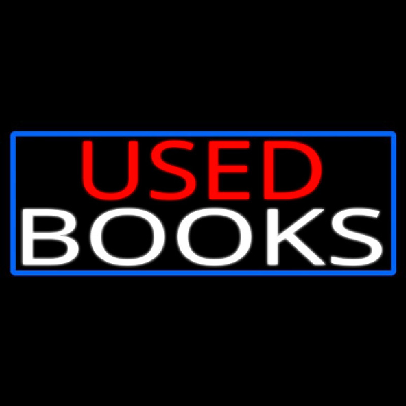 Used Books With Blue Border Neonreclame