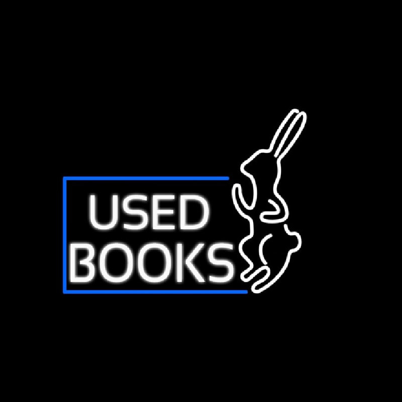 Used Books With Rabbit Logo Neonreclame