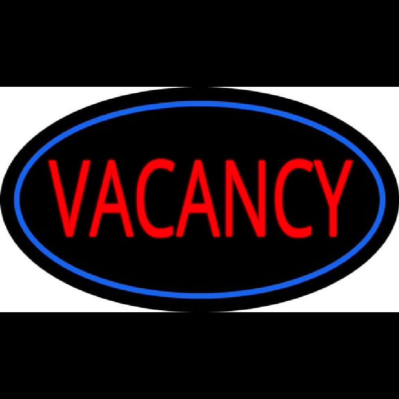 Vacancy Oval Blue Neonreclame