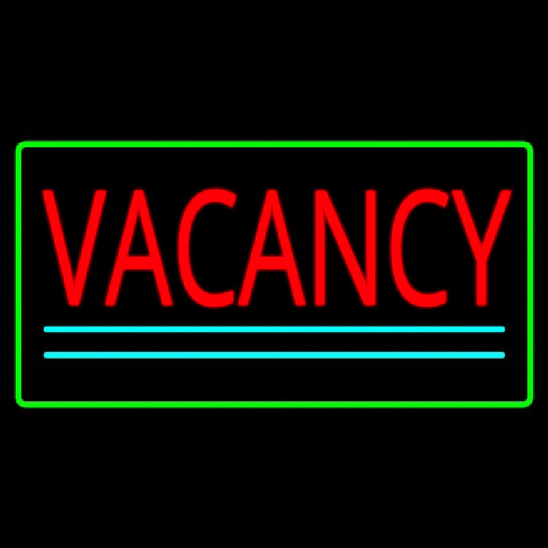 Vacancy Rectangle Green Neonreclame