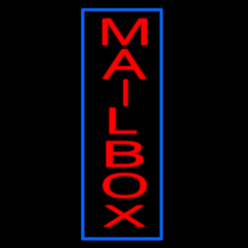 Vertical Mailbo  Blue Border Neonreclame