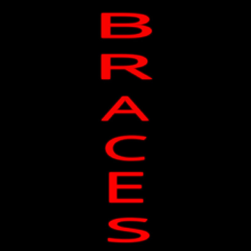 Vertical Red Braces Neonreclame