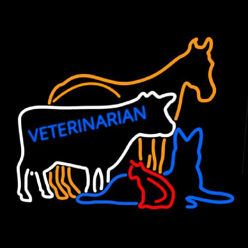 Vet Horse Cow Logo Neonreclame