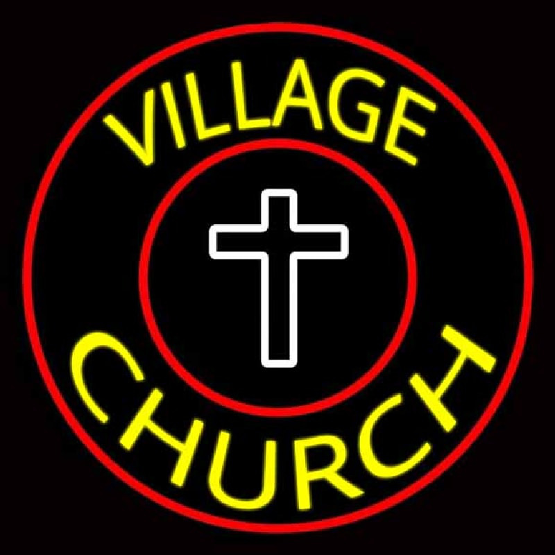 Village Church With Border Neonreclame