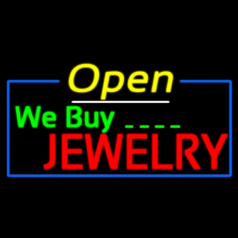 We Buy Jewelry Open Neonreclame