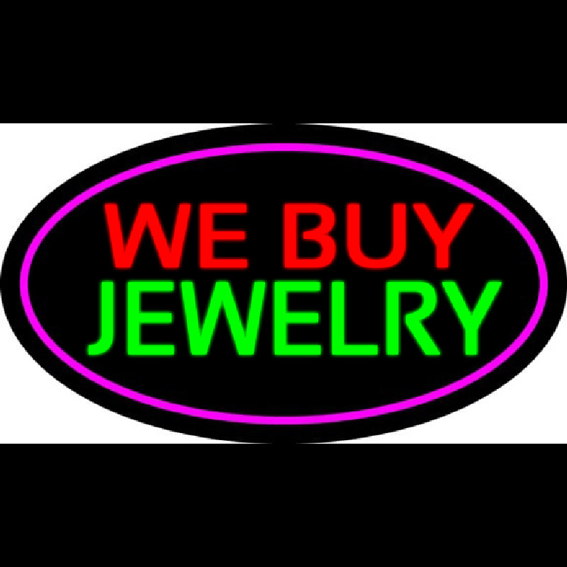 We Buy Jewelry Oval Purple Neonreclame