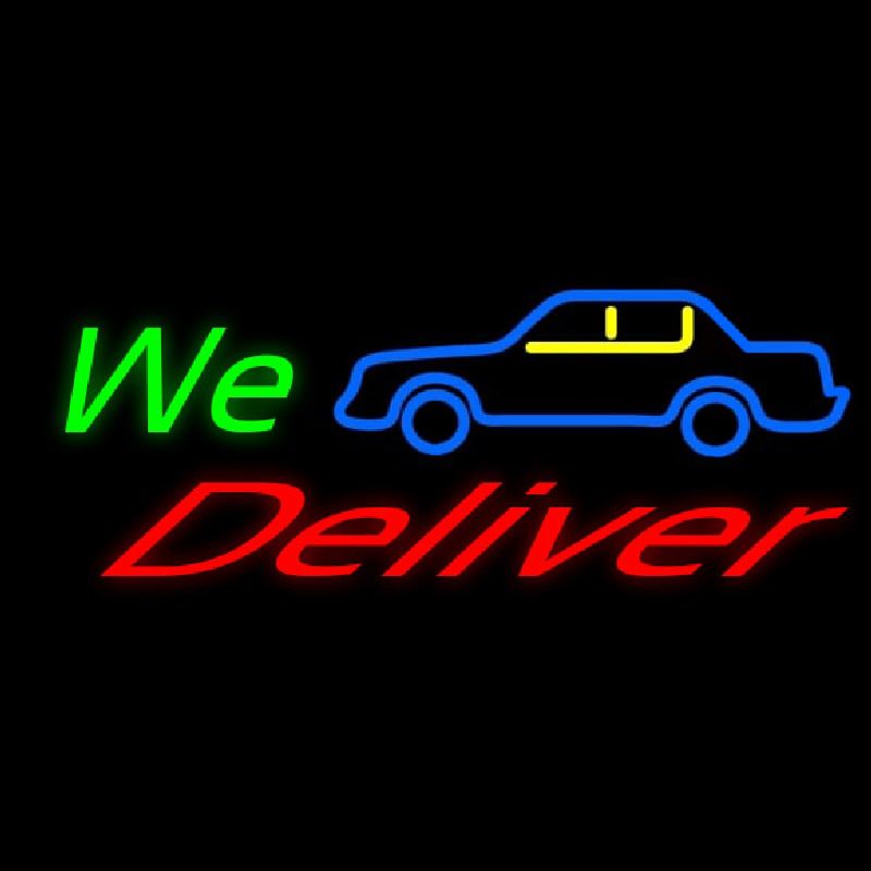 We Deliver With Car Neonreclame