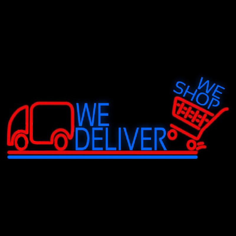 We Deliver With Van Neonreclame