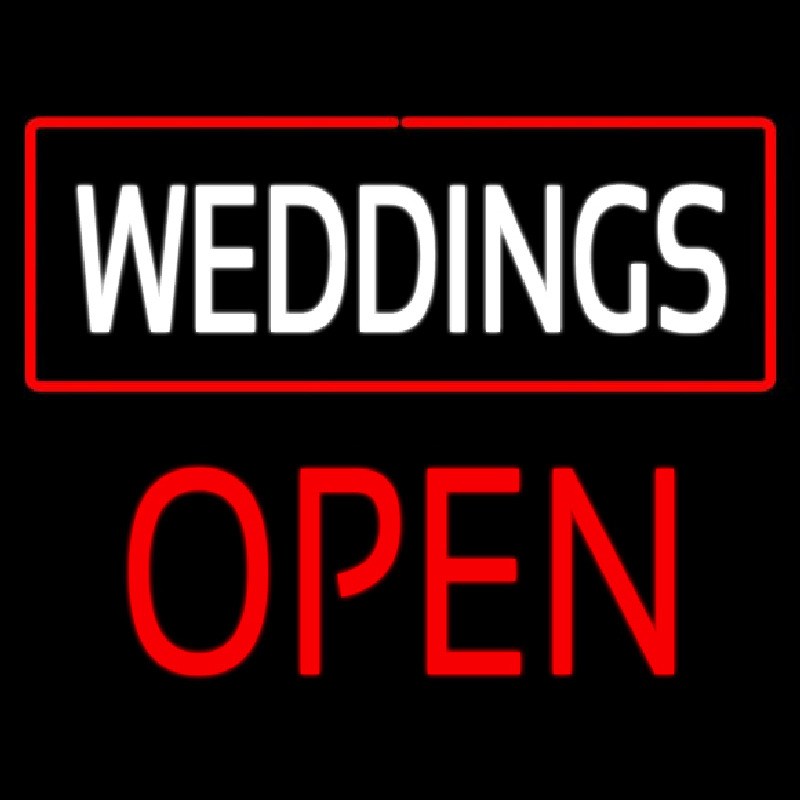 Weddings Block Open Red Neonreclame