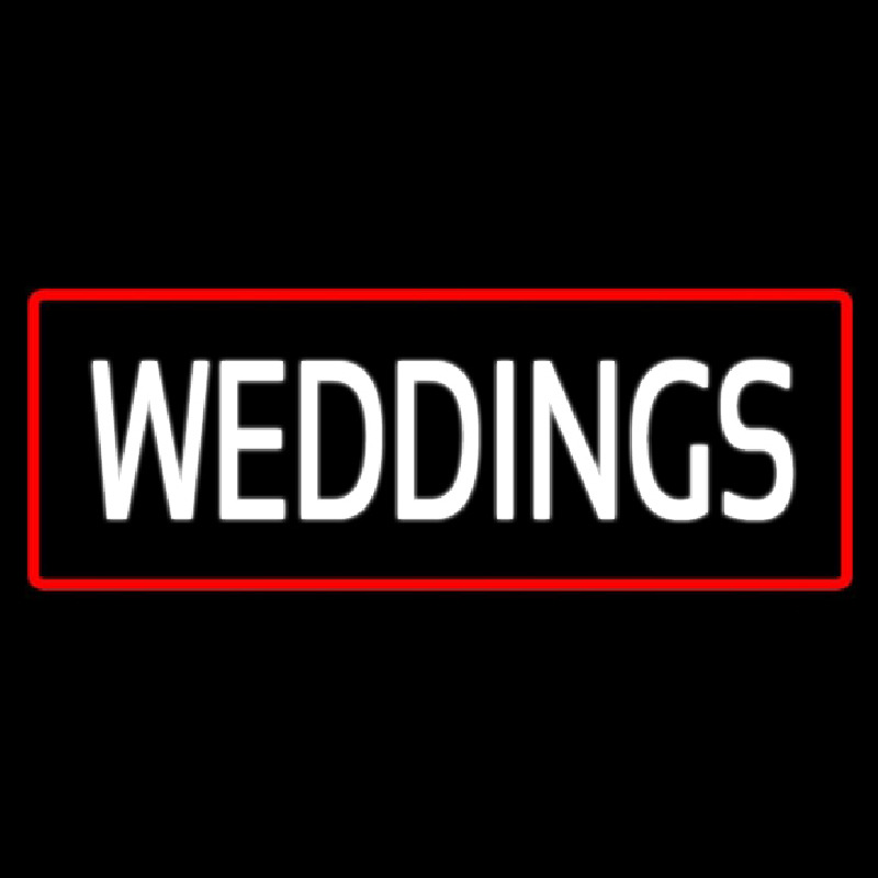 Weddings Rectangle Red Neonreclame