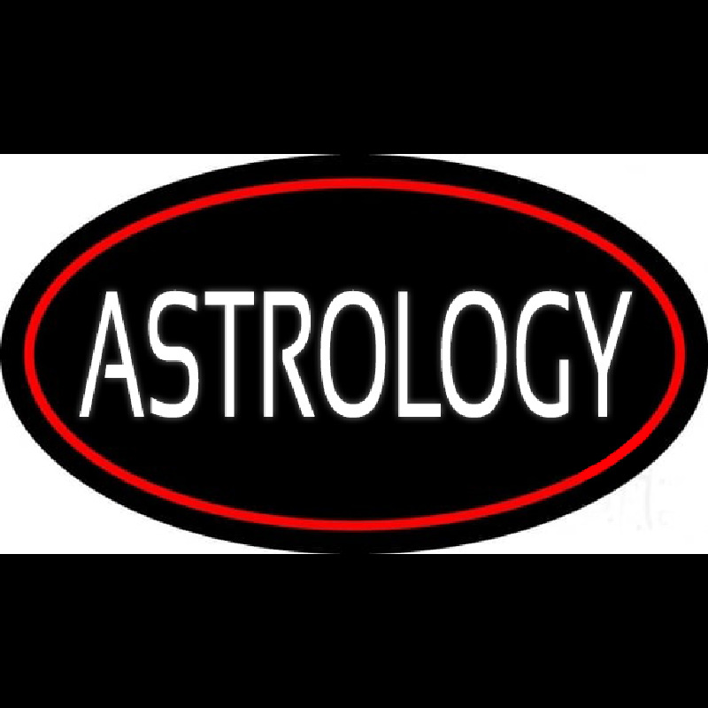 White Astrology Block Red Neonreclame