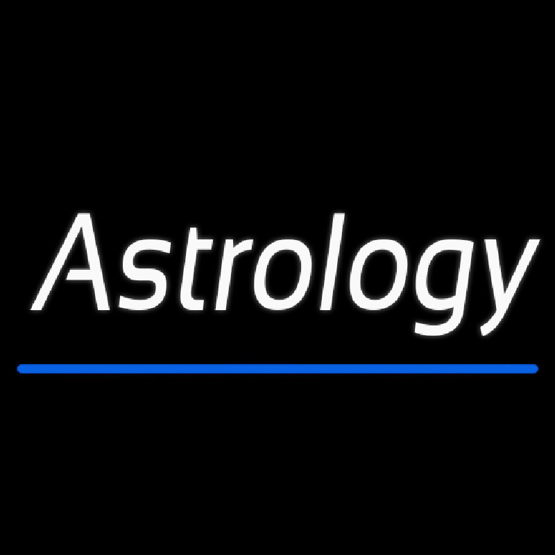 White Astrology Blue Line Neonreclame