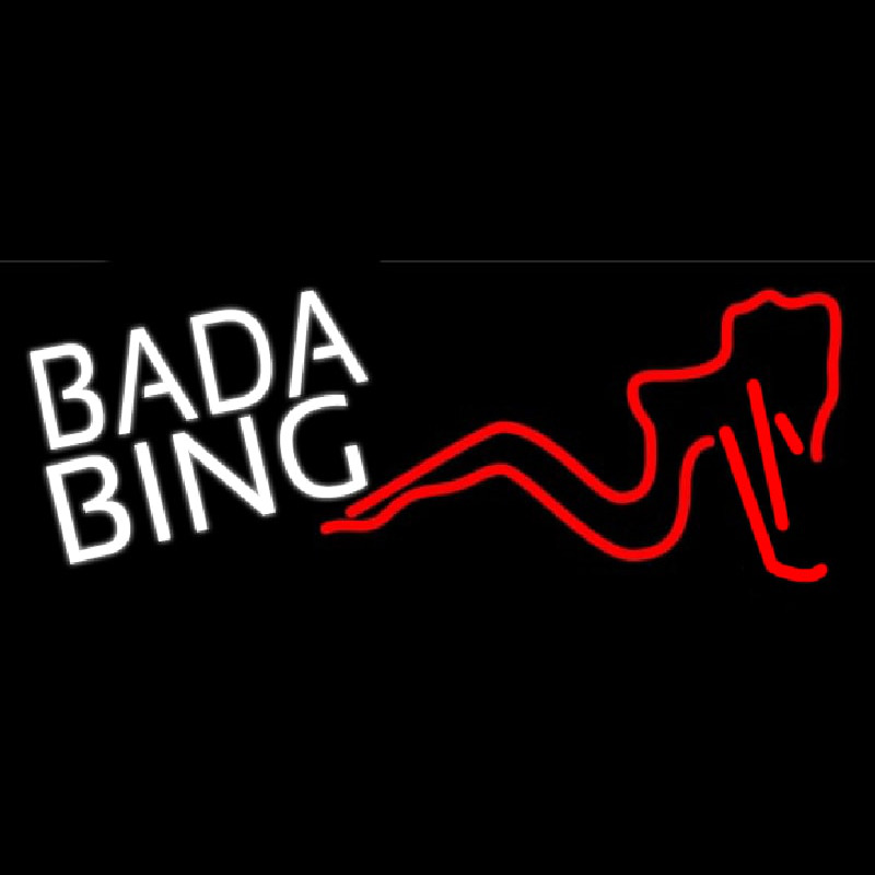 White Bada Bing Girl Neonreclame