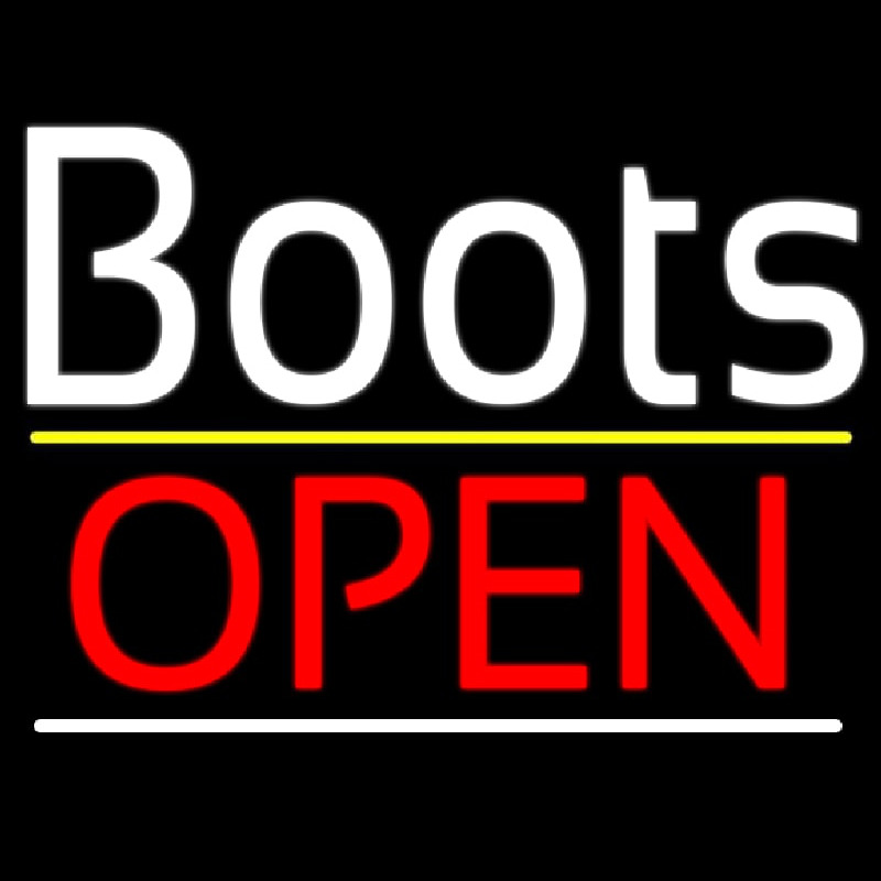 White Boots Open Neonreclame