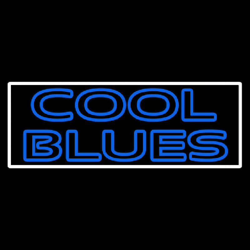 White Border Cool Blues Neonreclame