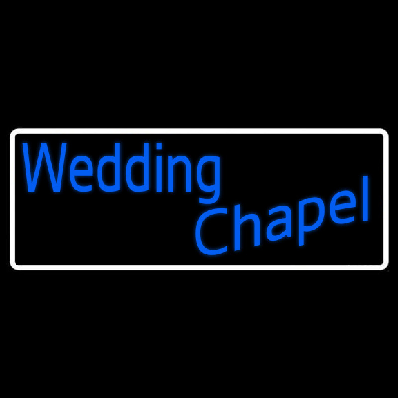 White Border Wedding Chapel Neonreclame