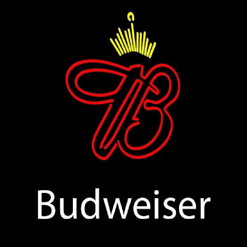 White Budweiser Crown Beer Sign Neonreclame