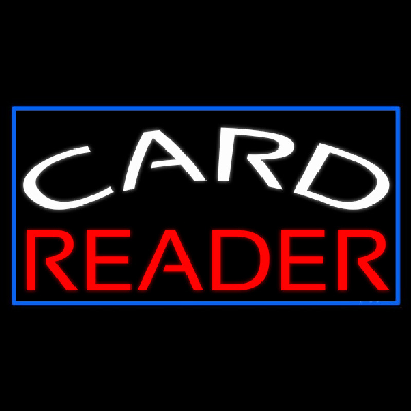 White Card Red Reader Neonreclame