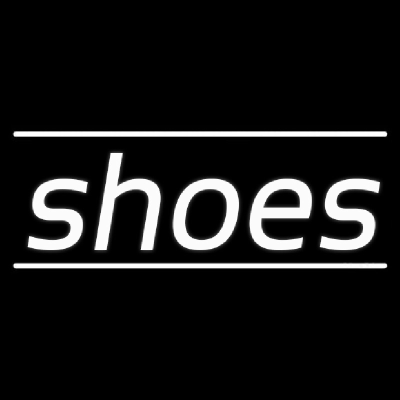 White Cursive Shoes With Lines Neonreclame