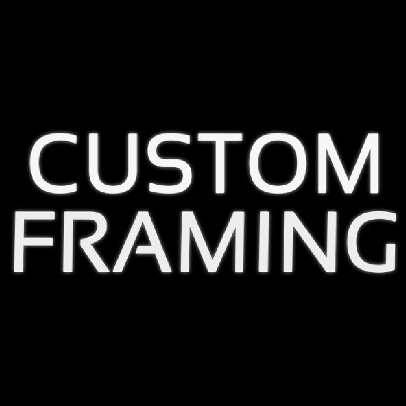 White Custom Framing Neonreclame