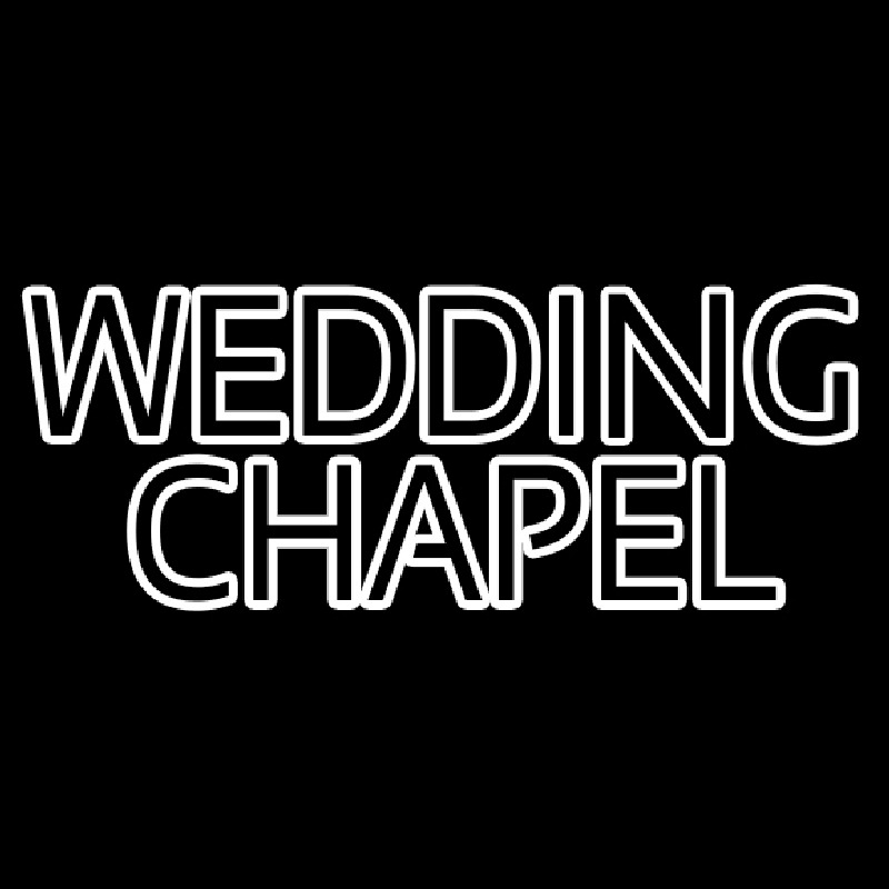 White Double Stroke Wedding Chapel Neonreclame