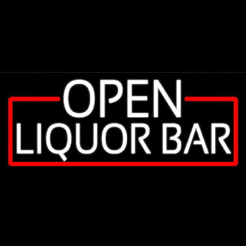 White Liquor Bar With Red Border Neonreclame