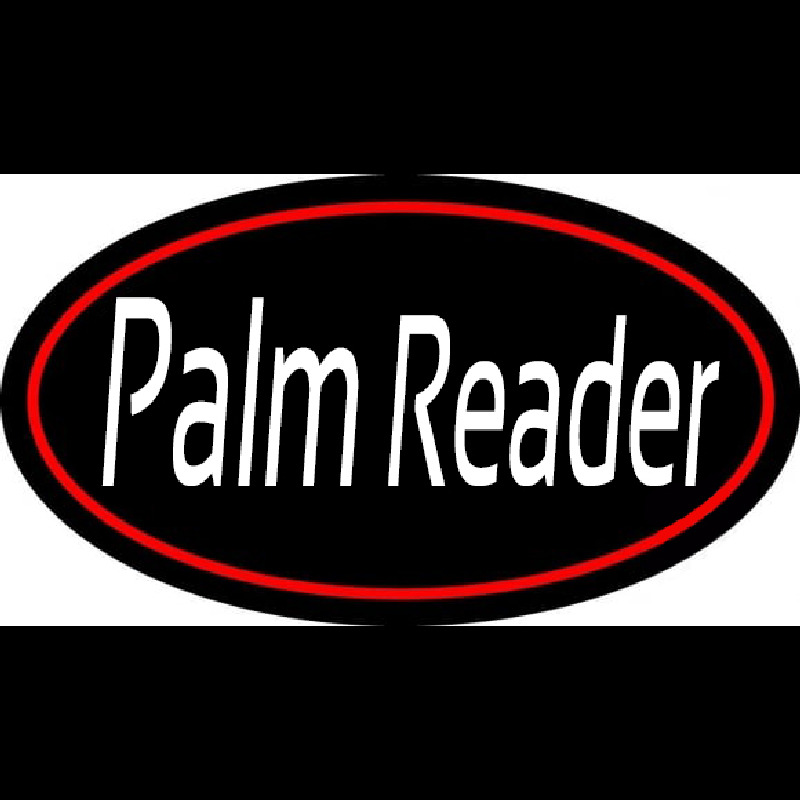 White Palm Reader Red Border Neonreclame