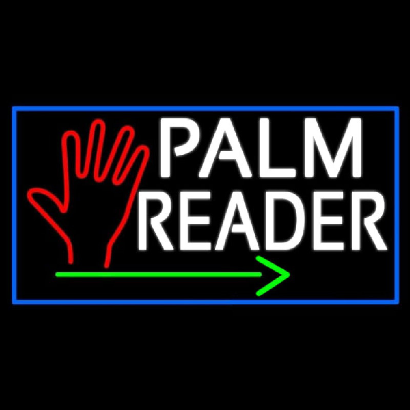 White Palm Reader With Green Arrow Neonreclame