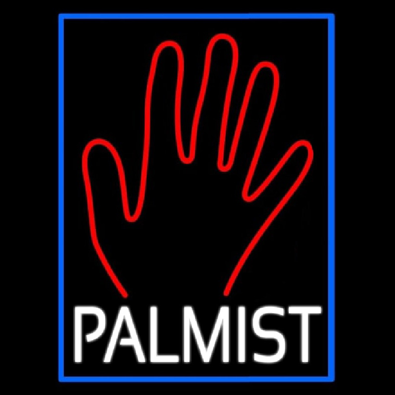 White Palmist Red Palm Neonreclame