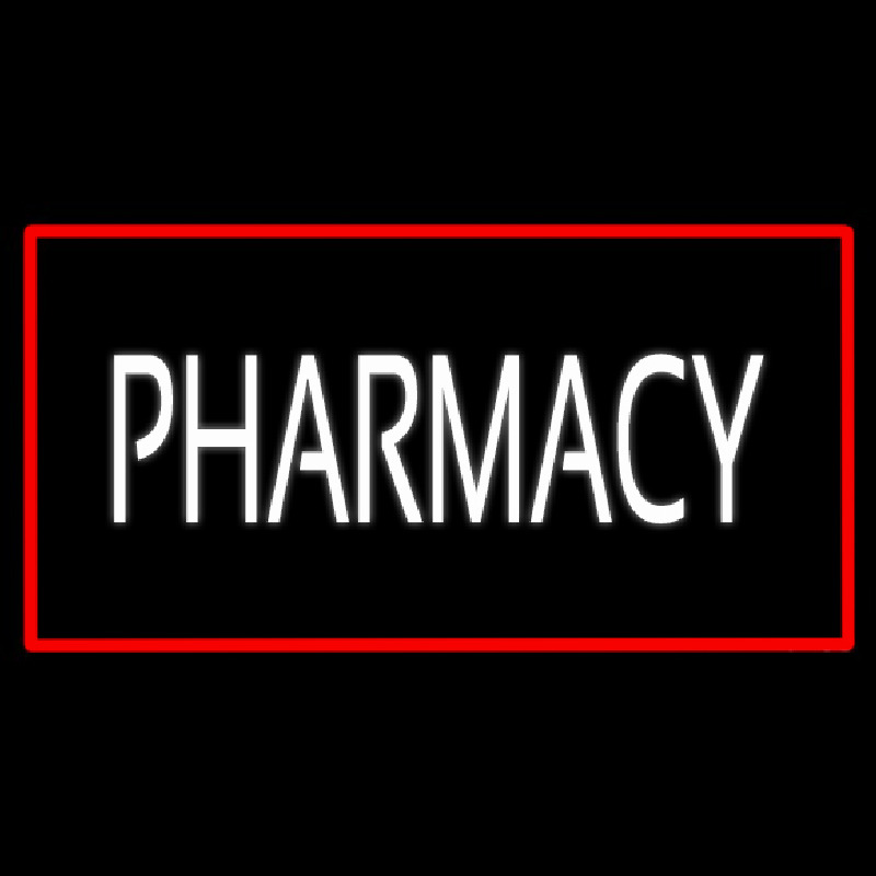 White Pharmacy Red Border Neonreclame