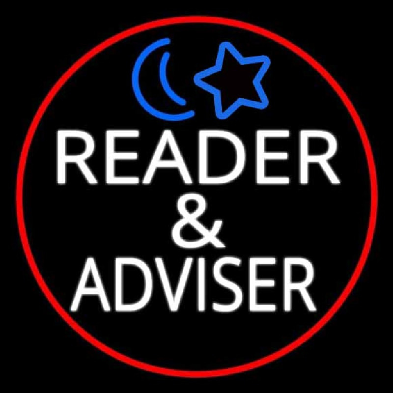 White Reader And Advisor Red Border Neonreclame