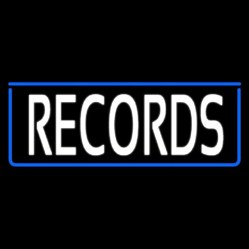 White Records With Blue Arrow 1 Neonreclame