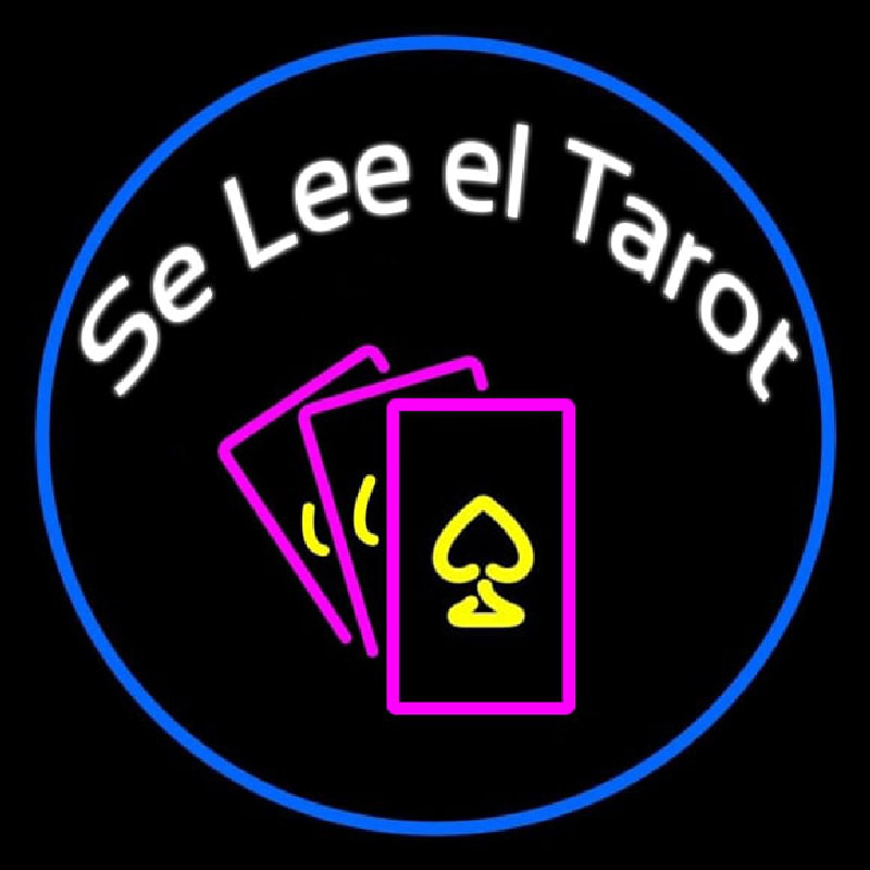 White Se Lee El Tarot And Cards Logo Neonreclame